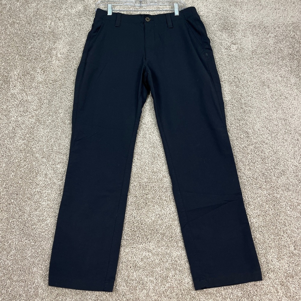 Under Armour Pants Mens 32x30 Black Straight Leg Lightweight Elastic‎ Waist EUC